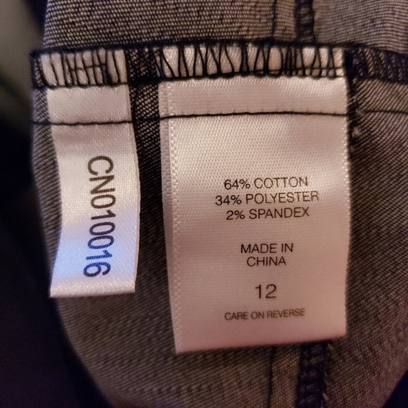 New York & Company Skirt Size 12 Navy Blue Career Office Back Slit Zip Up EUC - Picture 10 of 12